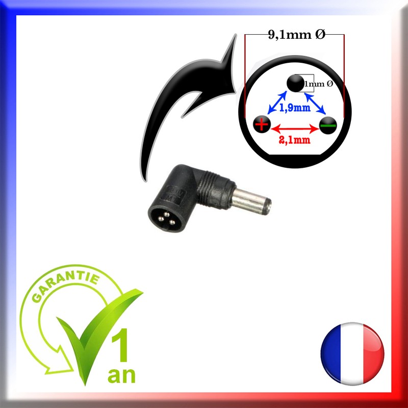 Embout Chargeur Universel M5 Pour Pc Portable Hp... / 19v - 5,5 X 2,5 X 12mm