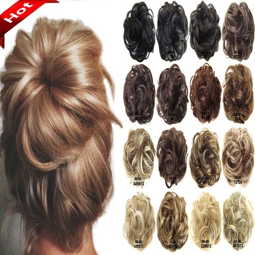 Women Ladies Pony Tail Messy Curly Hair Piece Extension Bun
