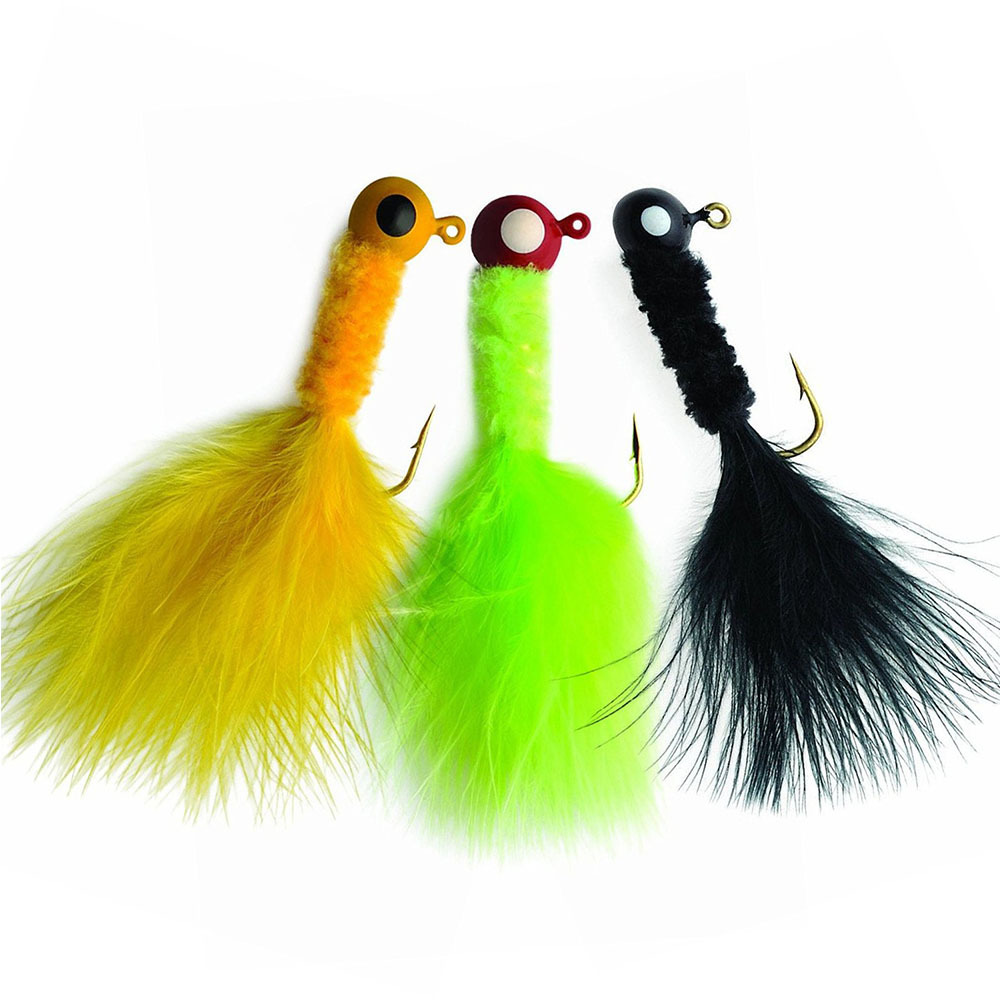 25pcs Crappie Jig Fishing Lure Fly Tying Jig Head Hooks Lure 1/8oz 1
