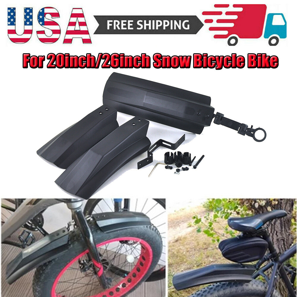 Set Snow Bicycle Bike Mud Flaps Splash Guard Fenders for 20inch/26inch Fat Tire