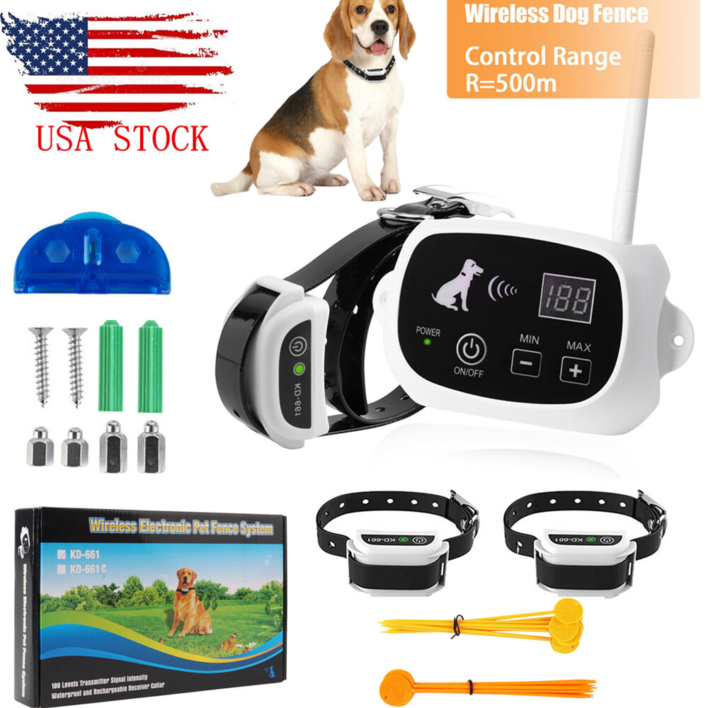 System Pet Collar 500m Fencing Boundary 1/2/3 Dogs