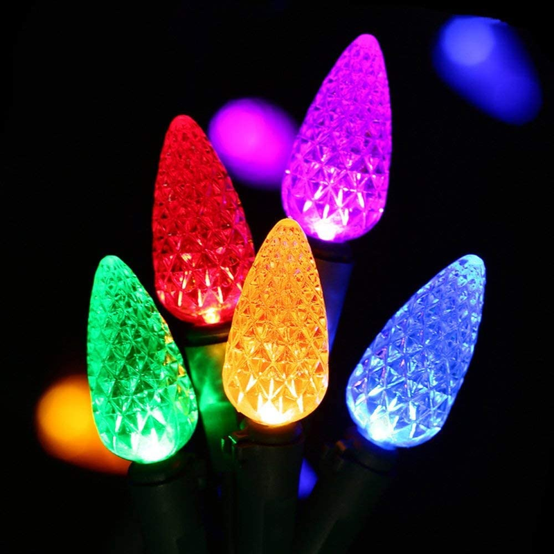 C6 Bulbs Christmas Lights 50 LED 16Ft Strawberry String Ligh