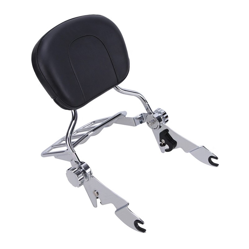 Adjustable Sissy Bar Backrest Luggage Rack For Harley Street Glide Road King 09+