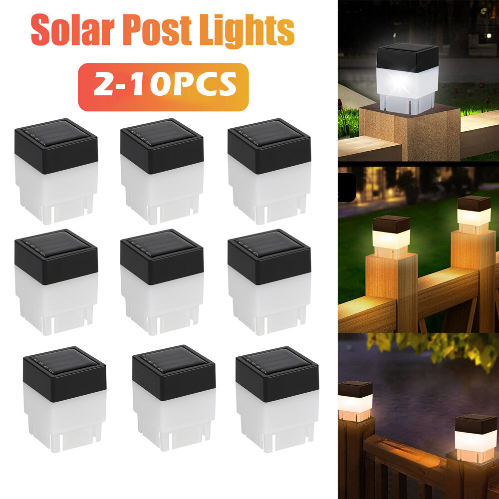 Solar Post Light 2x2" Waterproof LED Outdoor Garden Street Step Fence Cap Lamp