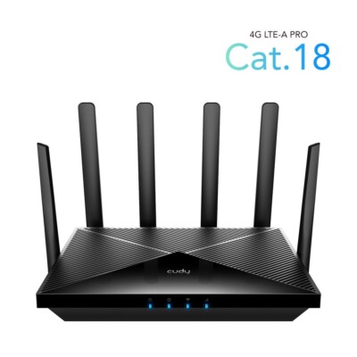 Cudy LT18 4G LTE advanced CAT.18 CPE Router Dual Nano SIM slots 4 Gigabit Ports