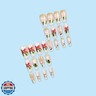 Christmas Press on Nails Long Square Green Gold Acrylic Nails Holiday French Fake Nails with Christmas Tree Designs Cute Bow Nails Tips Xmas Fingernails Glue on Nails Stick on Nails for Women 24Pcs