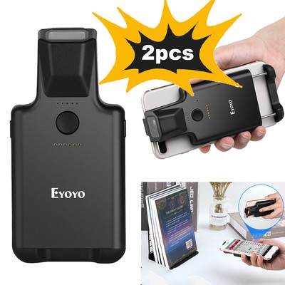 2X Phone Back Clip Cover Barcode Scanner Bluetooth 1D 2D Scanning Reader For PC