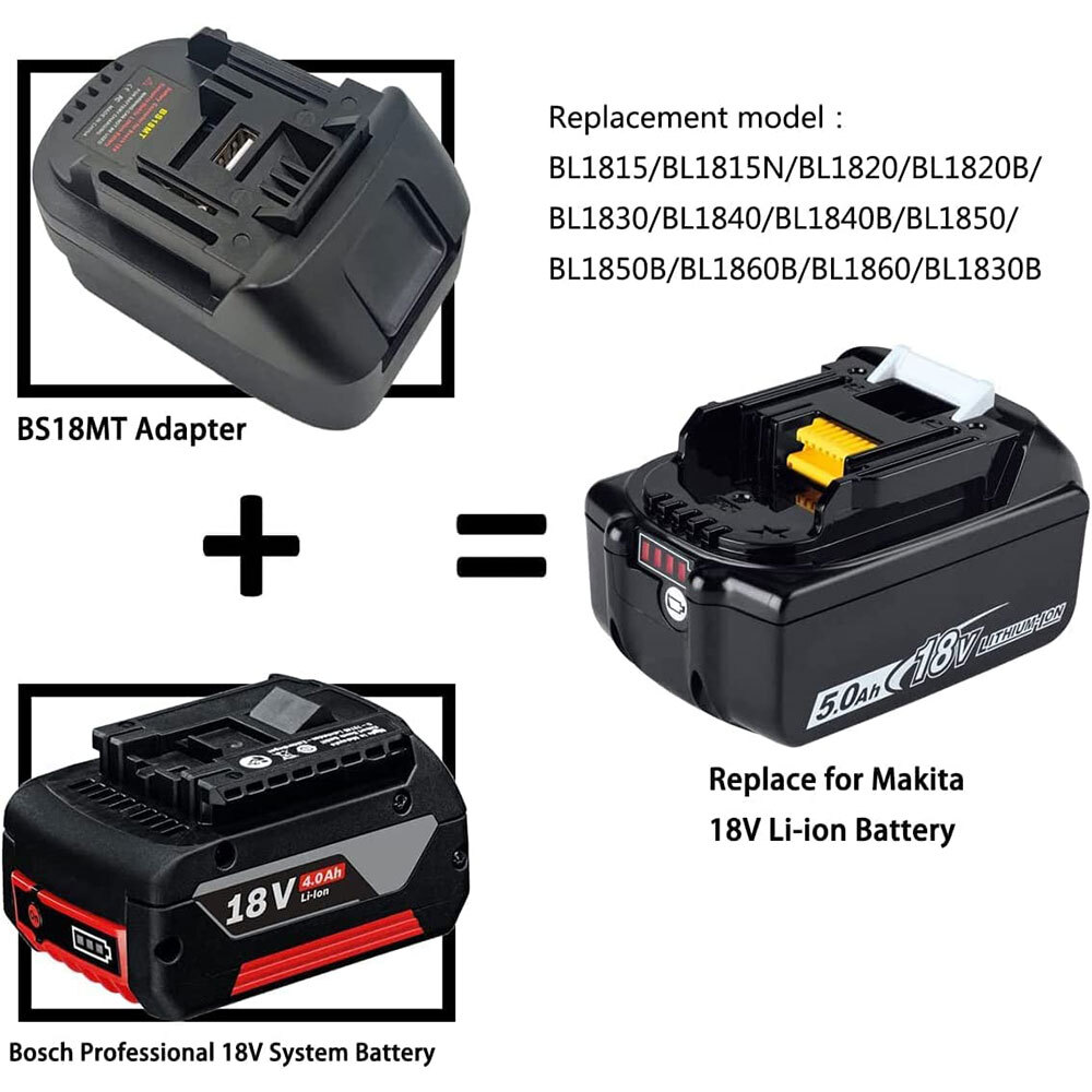Battery Adapter Converter For Bosch 18V Li-ion To Makita Cordless Power Tools