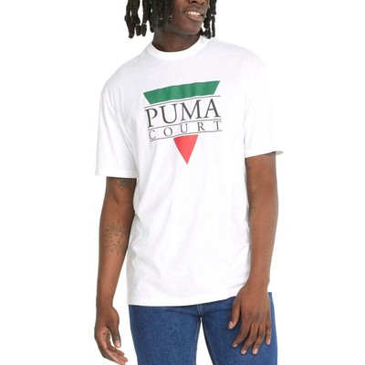 

Puma Tenis Club Graphic Crew Neck Футболка с коротким рукавом Мужские белые повседневные топы 53, Белый, Puma Tenis Club Graphic Crew Neck Short Sleeve T-Shirt