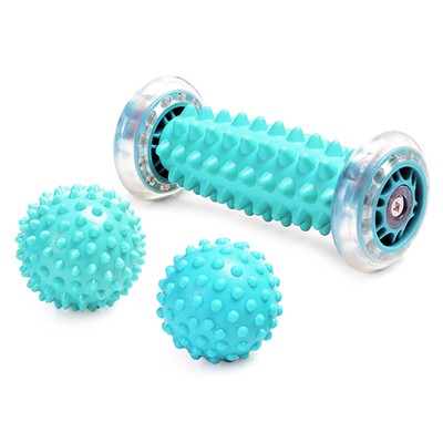 3er Massagerolle Set Faszienrolle Igelball Fußmassageroller Fitnessball H7I7