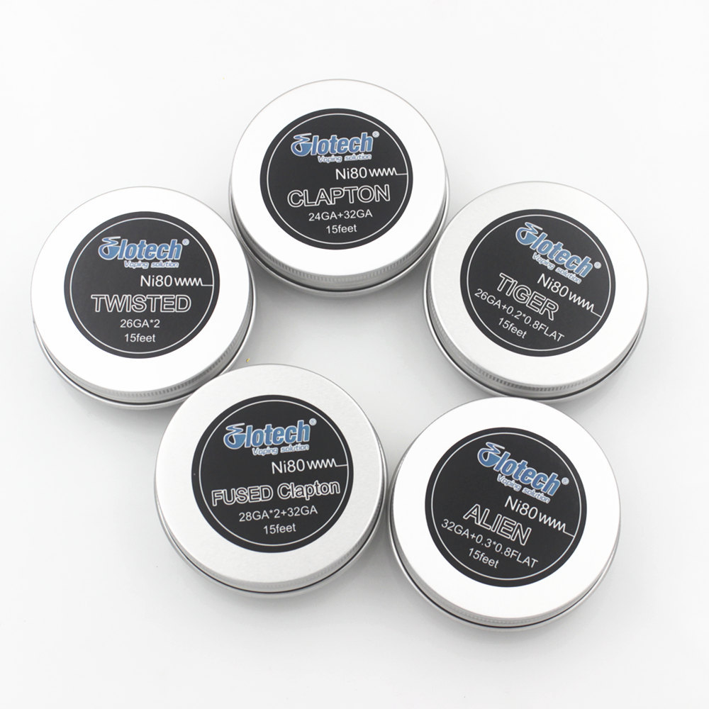Glotech Ni80 Alien Tiger Fused Clapton Twisted Heating Wire for RBA Vape Coils