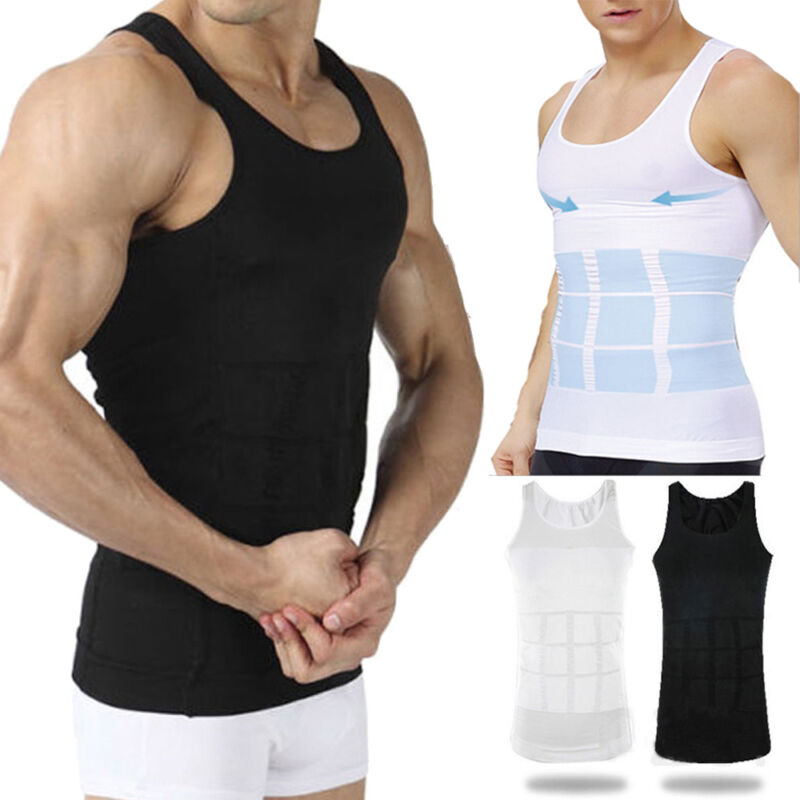 Men's Top Slimming Shirt Body Shaper Vest Compression Unders