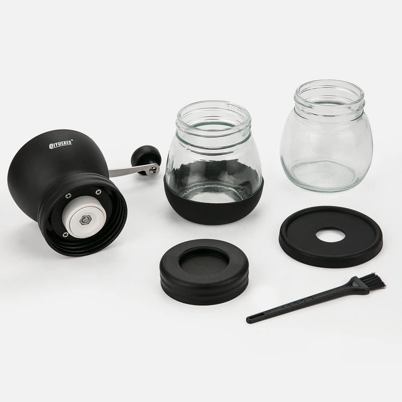 Manual Coffee Grinder Burr Bean Espresso French Press Cold Brew Includes 2 Glass