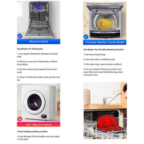 1-4Pack Hat Washer Baseball Hat Cleaner Cap Washer Hat Washing Cage Holder Frame