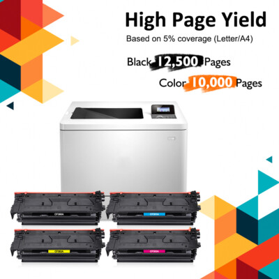 CF360X Toner for HP 508X Color LaserJet MFP M577Z M552 M553 M553dn | 4 Pack Set