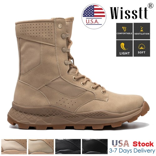 S Walking Military Combat Climbing Police Non Slip Desert Mesh Tactical Boots