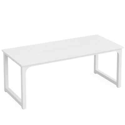 TRIBESIGNS Computer Desk 70.86''W x 29.52''H Modern-Style Rectangular Wood White