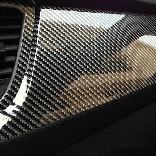 7D Super Gloss Carbon Fiber Vinyl Film Wrap Premium Bubble Free Air Release Auto