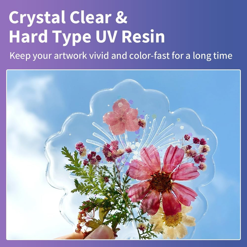 UV Resin Kit 200g with UV Light, Upgraded Formula & Crystal Clear UV Resin for J