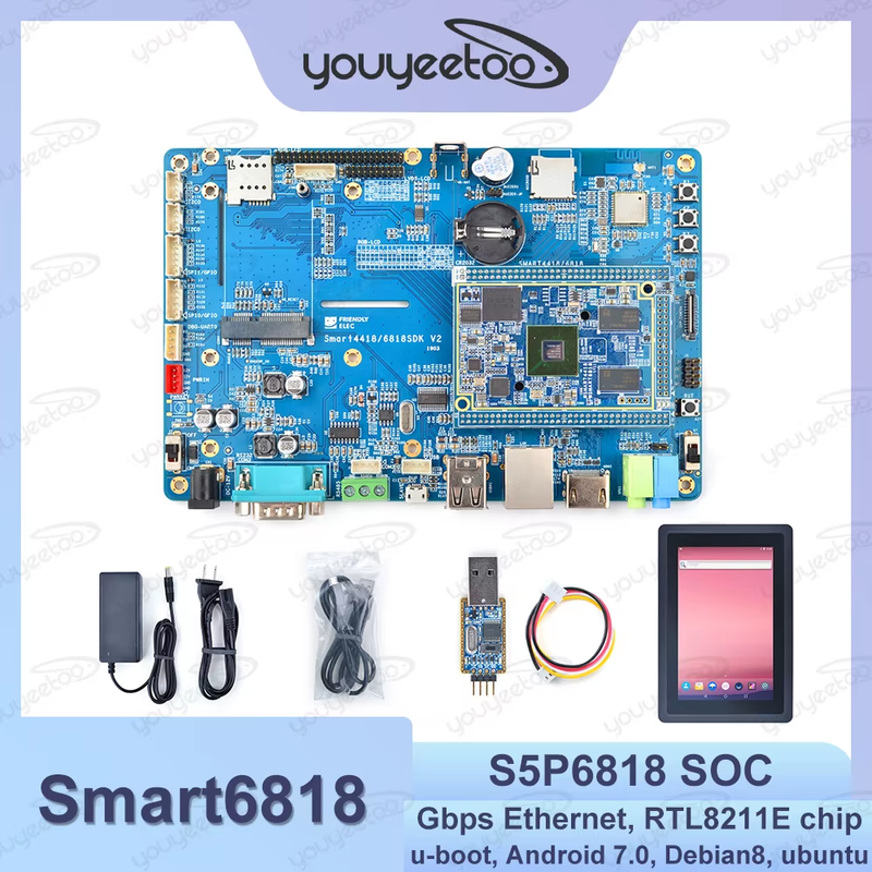 Smart6818 Dev Kit 2.0 Octa-Core Cortex A53 CPU Board S5P6818 SOC 1GB DDR3 RAM Gb