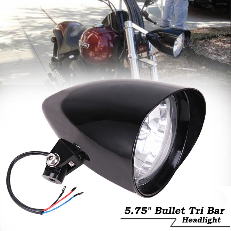 5.75" Big Bullet Headlight For Harley Sportster XL Dyna Softail Chopper