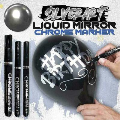3 Pack Silver Art Liquid Mirror Chrome DIY Highlight Marker Pen Multifunction US