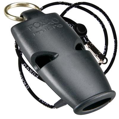 BLACK Fox 40 Micro Whistle Rescue Safety Referee Alert FREE LANYARD - BEST VALUE