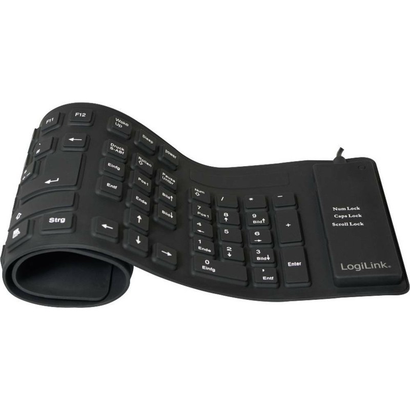 Logilink Id0019a Usb Tastatur Deutsch, Qwertz Schwarz Faltbar,