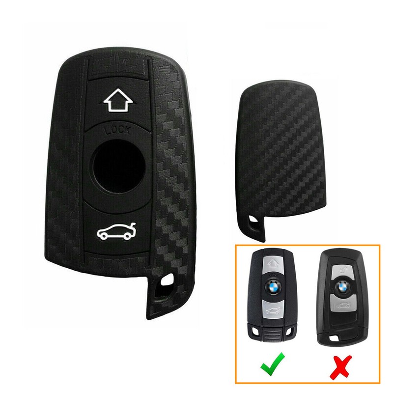 For Bmw E90 E92 E93 Soft Silicone Carbon Fiber Remote Key Fob Case