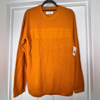 NWT Stitch Fix Hawker Rye Alcoa Cotton Cashmere Textured Raglan Crew Medium Gold