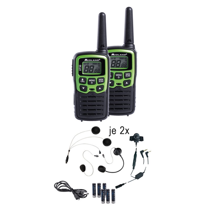  Midland Xt30 Bikerset Mit Cohs Headset Inkl. Akkus, Usb Y-Ladekabel 