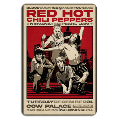トップス 90s 1991 RHCP BLOOD SUGAR SEX MAGIK 1991 Red Hot Chili Peppers 