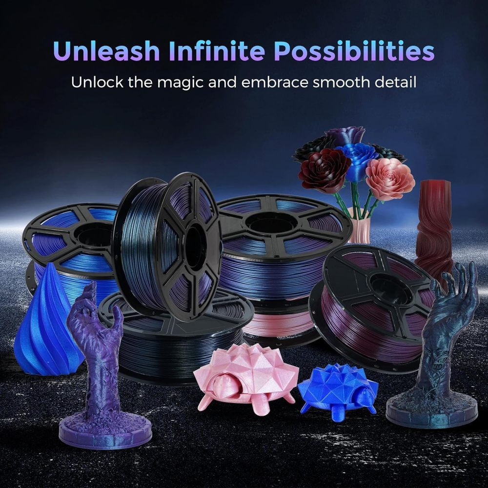 FLASHFORGE PLA Filament 1.75mm Color Changeable 3D Printer Filament 1kg (2.2lb)