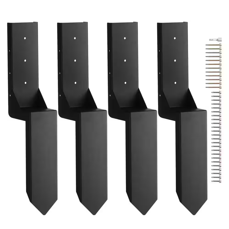 VEVOR Fence Post Anchor Repair Kit 4 Pack 3.5 x 3.5in Steel Ground Spike Support