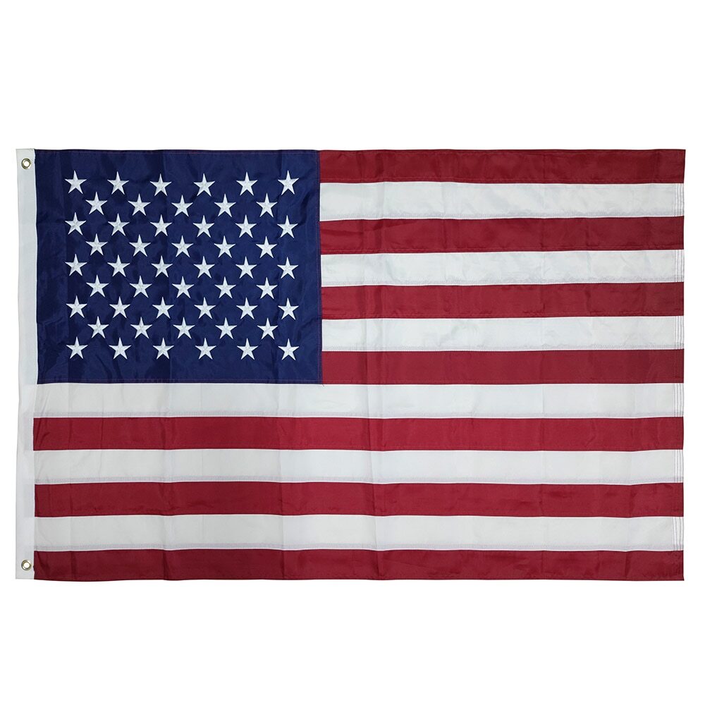 3x5 FT Outdoor Embroidered American Flag Made in USA Luxury Embroidered Star US