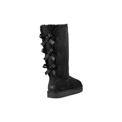 Pre-owned Ugg Bailey Bow Tall Ii Black W-1016434-blk Women's