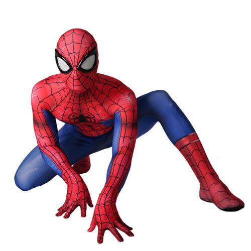 The Amazing Parker Spiderman Jumpsuit Lycra Halloween  Cosplay Costume Adult/Kid