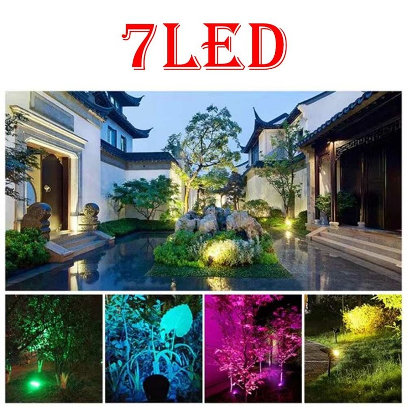 7 LED Solar Garden Spotlights Outdoor Spot Light Landscape Lawn Lamp