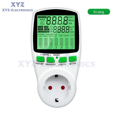 Digital Current Meter Voltmeter AC Power Meter Energy Tester Socket Watt Meter