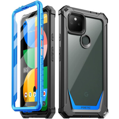 For Google Pixel 5A 5G Case | Poetic  [Dual Layer] Shockproof Clear Cover Blue
