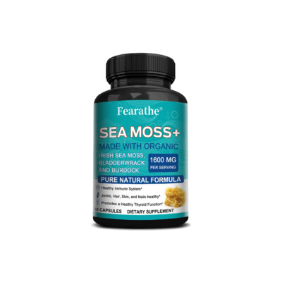 Certified Organic Sea Moss Capsules - Irish Sea Moss Bladderwrack Burdock Root