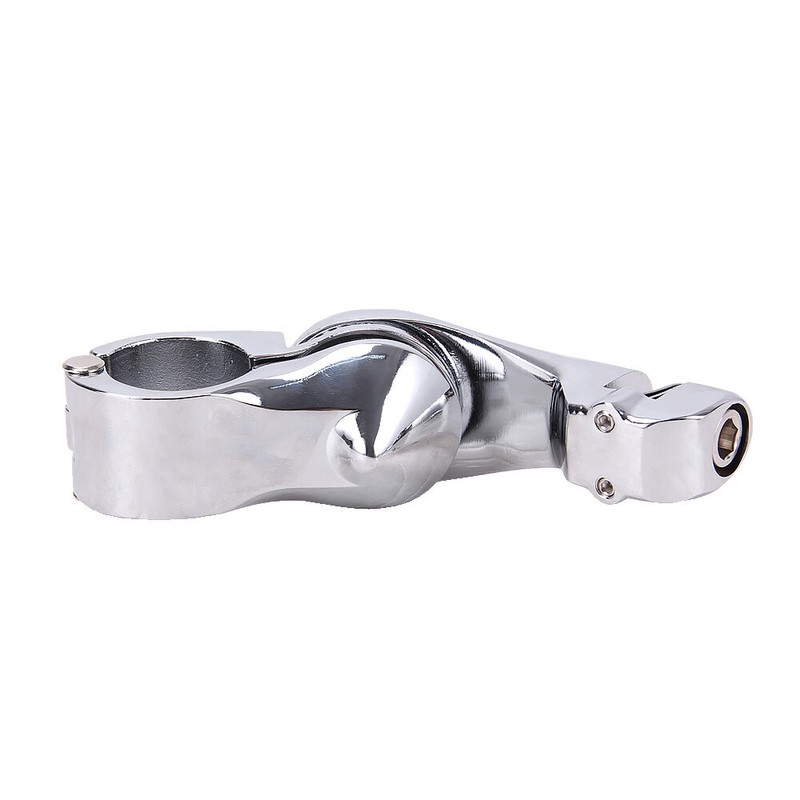 1 1/4" 32mm Chrome Short Angled Adjustable Highway Foot Peg Mount Kit For Harley