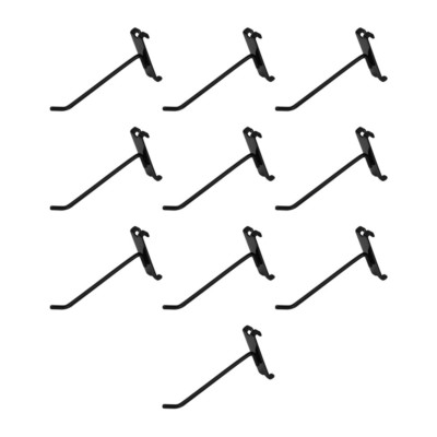 10 Pieces 6 Inch Gloss Black Metal Wire Gridwall Hooks Grid Panel Display Hanger