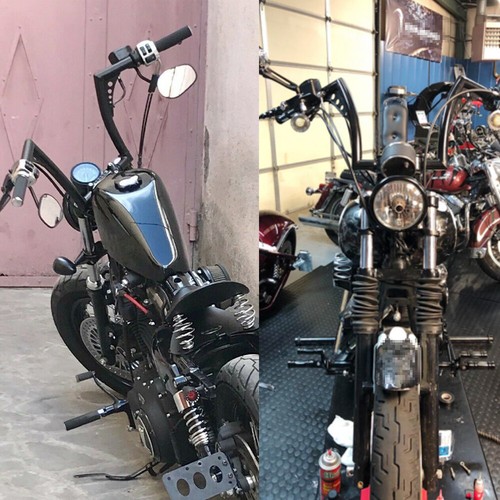 TCMT Fat 40,6 Cm Rise Ape Hanger Bar Hanger Drag Fits For Harley FLST FXST Softail Slim Heritage Fat Boy Deluxe Sportster XL 883 1200 Dyna Super Glide Wide Glide Low Rider