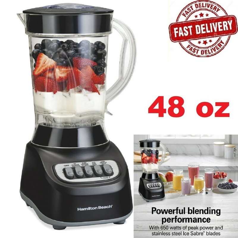 Hamilton Beach Smoothie Blender, 48 oz. Jar, 12 Blending Functions,