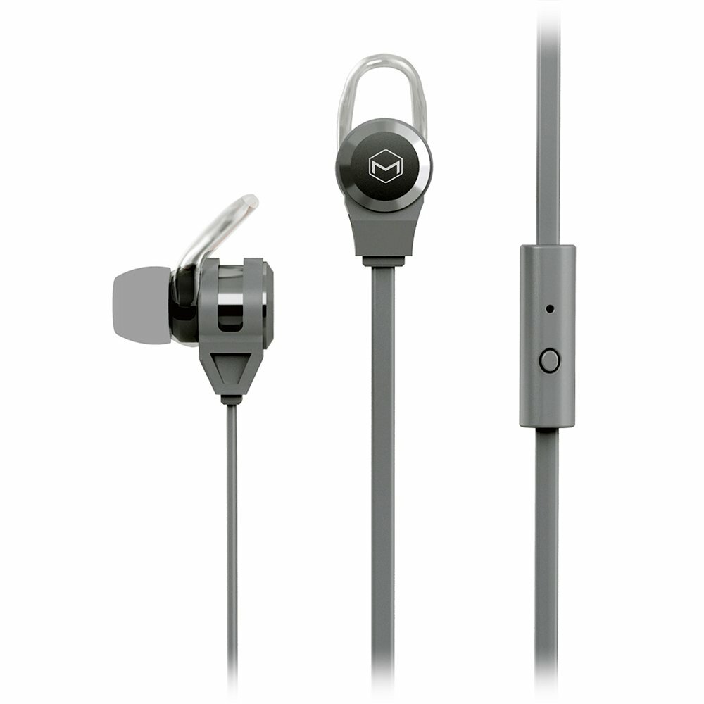 mqbix aero fones platinum 2 grey stay fit Mic Tangle free Music Microphone 3.5mm