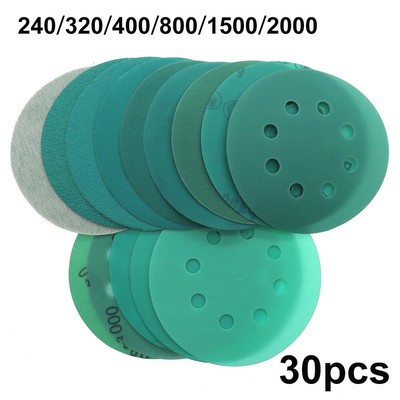 30pcs Nass Trocken Schleifpapier Schleif- Scheibe Polierpad Schleifer Rad 8 Loch