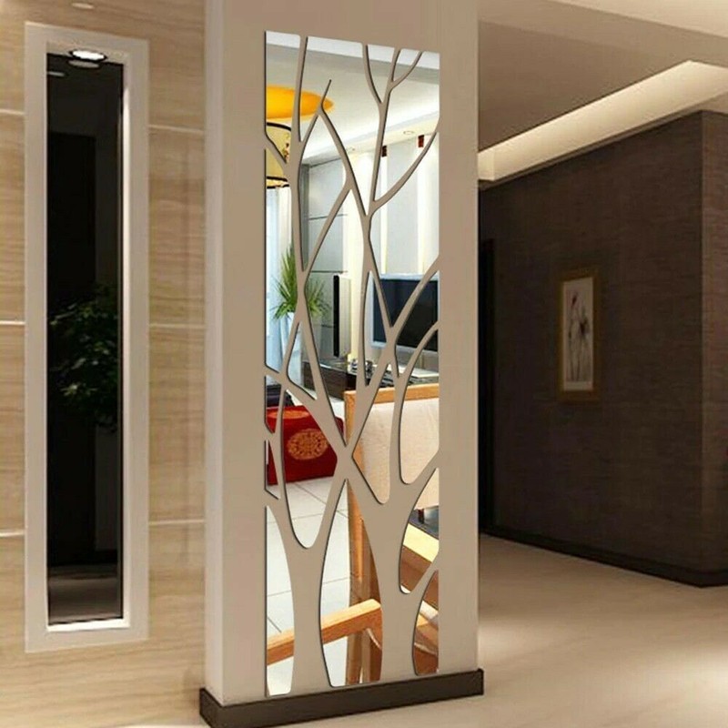 3D DIY Mirror Art Removable Wall Stickers Acrylic Mural Decal