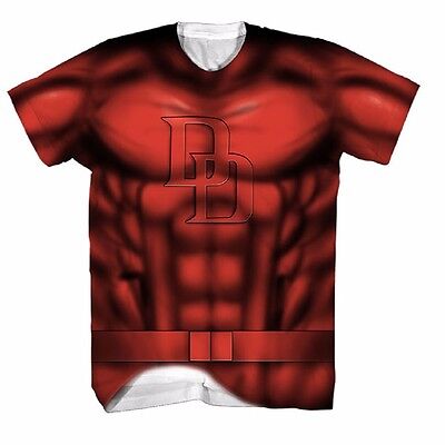 Daredevil Costume Marvel Comics Sublimated Licensed Adult T Shirt