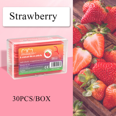 30PCS Fruit Flavored Dental Floss Ultra-fine Toothpick Oral Cleaning Oral Care 